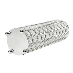 HG1011-CHR Elipse Crystal Decorative Flower Vase, Candle Holder, Wedding Centerpiece, 10.25 Inch, Chrome