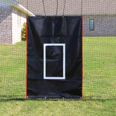 Heavy Duty Dual Use 4' x 6' Black Vinyl Baseball Softball Batting Cage Backstop Net Protector and Pitcher Target Training Aid