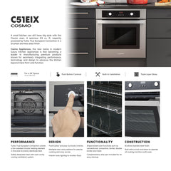 C51EIX 24 in. Lumin Collection 2.5 cu. ft. Electric Wall Oven, 8 Functions & Turbo True European Convection in Stainless Steel