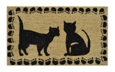 Vinyl Back Coir Doormat, Two Cats, 18-Inch by 30-Inch