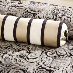 Fast Furnishings Queen 12-Pc Black Gold Paisley Comforter