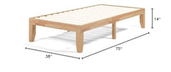 Twin Solid Wood Platform Bed Frame in Natural Finish