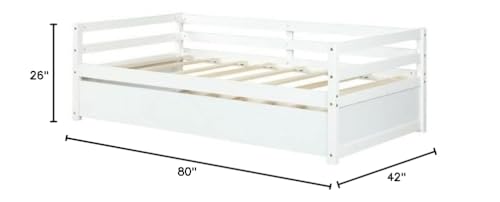 Twin/Twin Dorm Style Trundle Daybed Frame White