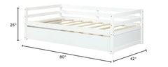 Twin/Twin Dorm Style Trundle Daybed Frame White