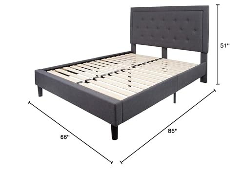 Fast Furnishings Queen Dark Gray Upholstered Bed