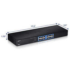 TRENDnet TEG-S16G 16-Port Unmanaged Gigabit Switch, Rack Mountable