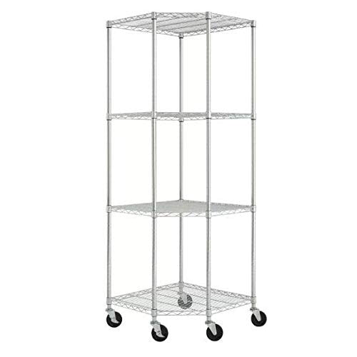 Heavy Duty 4-Tier Corner Storage Rack w/ Casters
