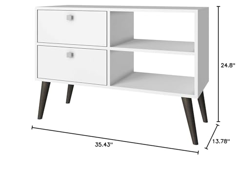 Fast Furnishings White Grey Mid-Century TV Stand