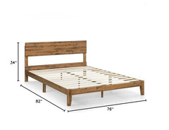 Fast Furnishings King Brown Wood Bed with Headboard