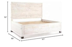 Fast Furnishings Queen Rustic White Wood Bed Frame