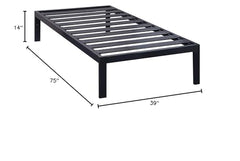 Fast Furnishings Twin Black Wide Steel Slat Bed Frame