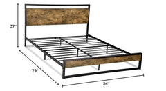 Fast Furnishings Full Farmhouse Bed with Wood Panels