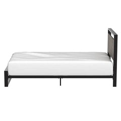 Twin Modern Farmhouse Platform Bed w/ Wood Headboard