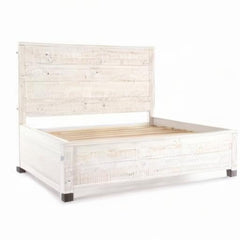 Fast Furnishings Queen Rustic White Wood Bed Frame