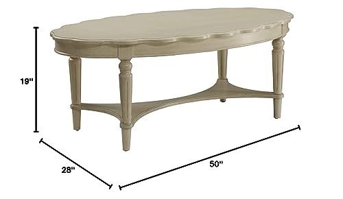 Fordon Oval Coffee Table in Antique White