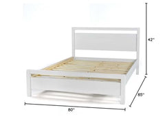 King Farmhouse Rustic White Platform Bed