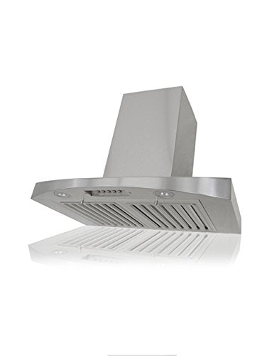 RA3836SQB-WM-5 Deluxe 36" Wall Mount Range Hood, 3-Speed, 700 CFM, LED Lights, Baffle Filters, Stainless steel