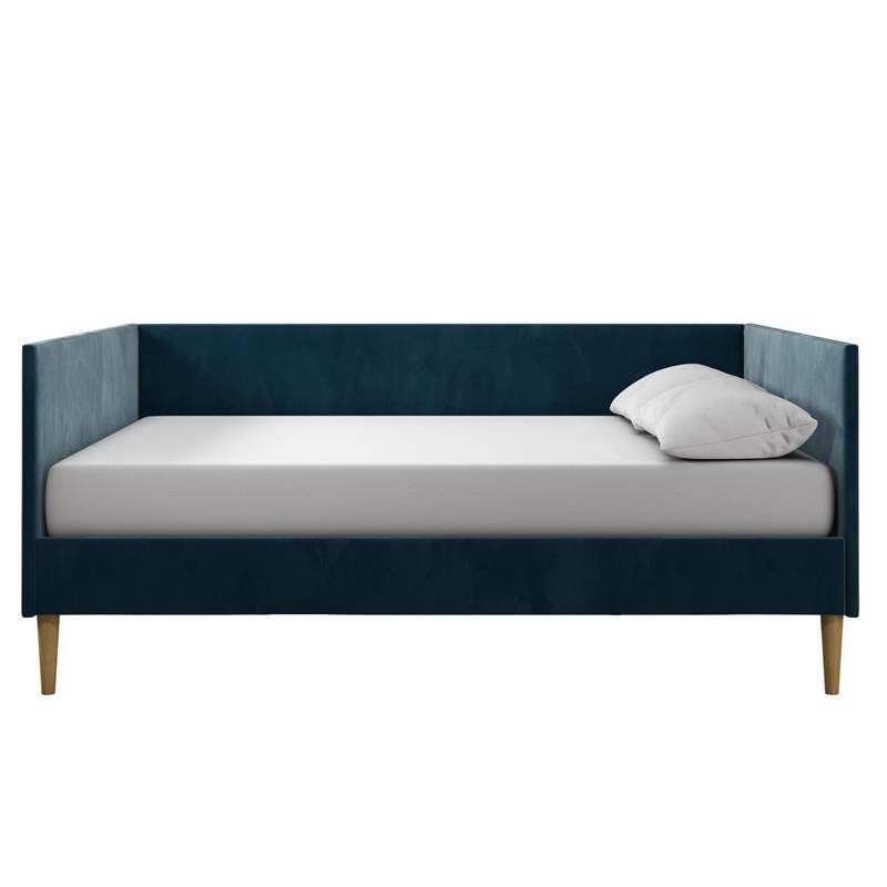 Full Modern Navy Blue Upholstered Daybed