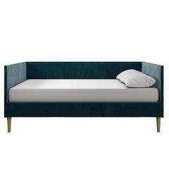 Full Modern Navy Blue Upholstered Daybed