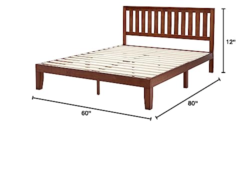 Queen Mission Style Solid Wood Platform Bed Espresso