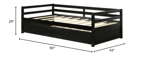 Twin/Twin Dorm Style Trundle Daybed Frame Espresso