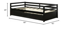 Twin/Twin Dorm Style Trundle Daybed Frame Espresso