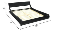 Fast Furnishings Full Faux Leather Black Bed Frame