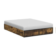 Queen Metal Wood Platform Bed w/ 4 Drawers 800 lbs Cap