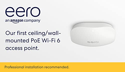 Amazon eero PoE 6 Dual-Band Wi-Fi 6 Access Point, Ceiling/Wall Mountable