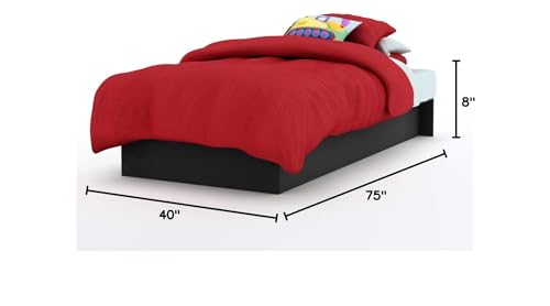 Twin Platform Bed Frame in Black Wood Finish