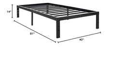 Twin XL College Dorm Black Metal Platform Bed Frame