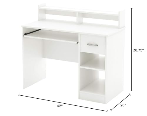 Contemporary White Wood Computer Desk
