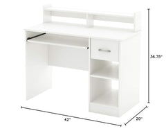 Contemporary White Wood Computer Desk