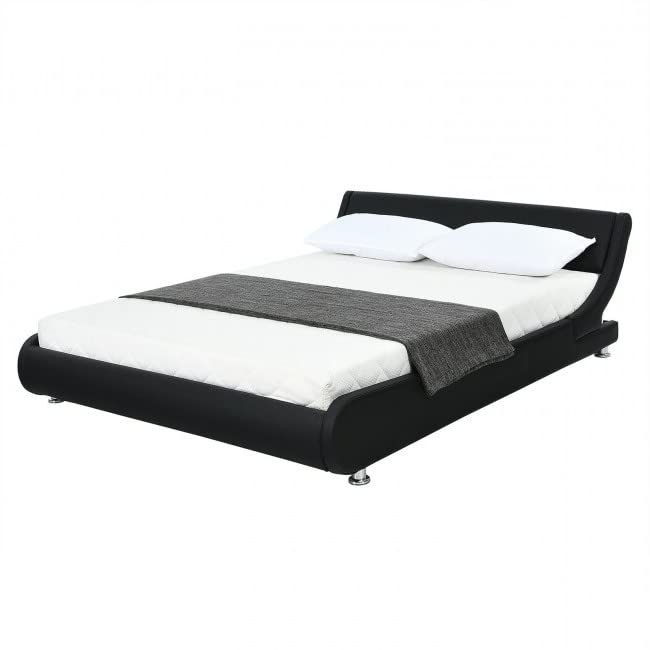 Fast Furnishings Full Faux Leather Black Bed Frame