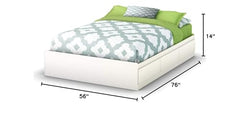 Full Contemporary Platform Bed w/ 3 Drawers White