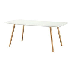 Fast Furnishings White Mid-Century Coffee Table Wood Legs