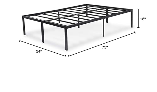 Full 18 Inch High Rise Heavy Duty Metal Bed Frame