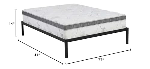 Twin Heavy Duty Metal Bed Frame w/ Wooden Slats