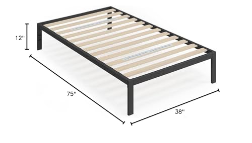 Fast Furnishings Twin Black Metal Bed 350 lbs Capacity