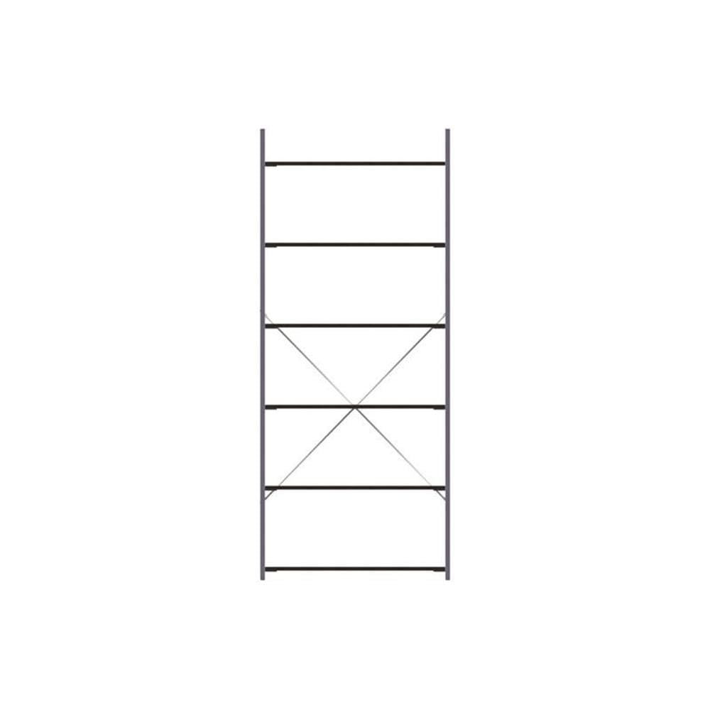 Modern ?Freestanding Bookcases in Wood and Steel with Durable Non-Scratch Shelves, Levelling Feet, for Office, Library, Study Room, Living Room, 15.75 x 33 x 79 in., Brown