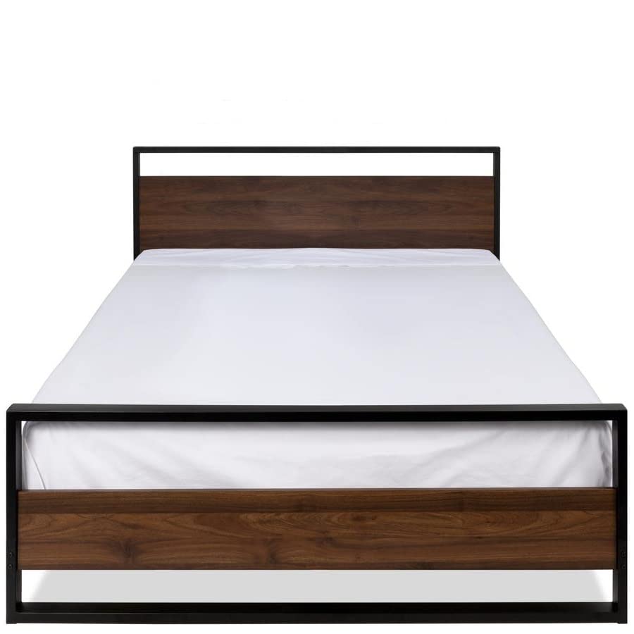 Fast Furnishings Modern FarmHome Queen Metal Wood Bed