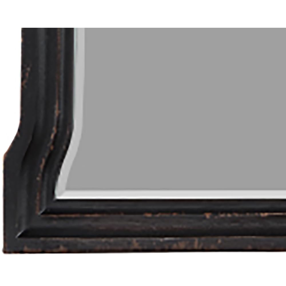 Chelmsford Contemporary Wooden Frame Dresser Mirror in Antique Black
