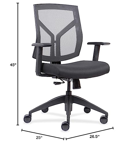 Mid-Back Chairs with Mesh Back & Fabric Seat