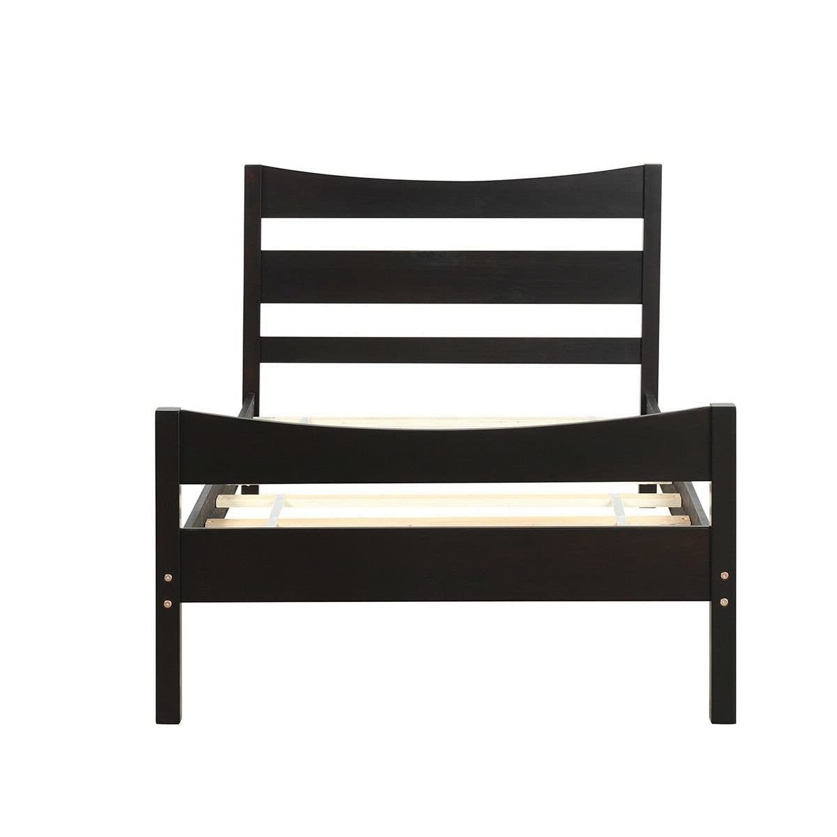 Fast Furnishings Twin Espresso Pine Wood Farmhouse Bed