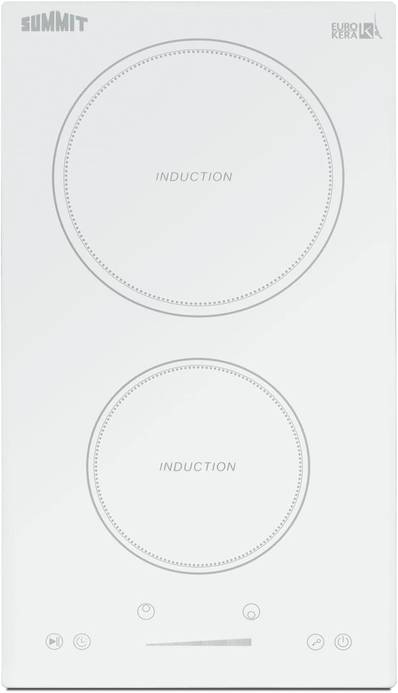 12" 2 zone Electric Cooktop. 208-240V Induction Cooktop, ADA Compliant, White- SINC2B231W