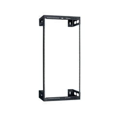 A black wall-mounted rack with two holes, designed for easy installation and organization.