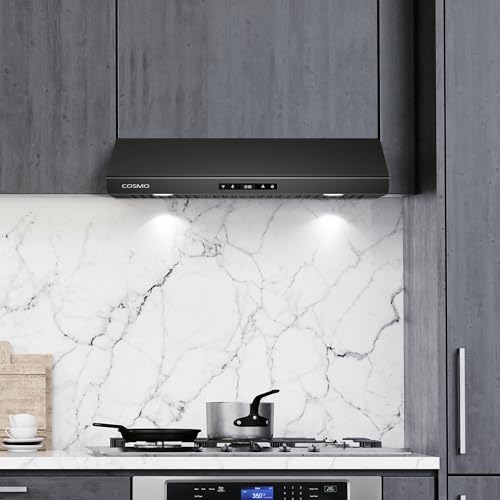 COS-KS6U30-BK 30 in. Haven Collection 500 CFM Ducted Under Cabinet Range Hood, Touch Controls, LED Lights in Matte Black, 30 inch