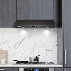 COS-KS6U30-BK 30 in. Haven Collection 500 CFM Ducted Under Cabinet Range Hood, Touch Controls, LED Lights in Matte Black, 30 inch