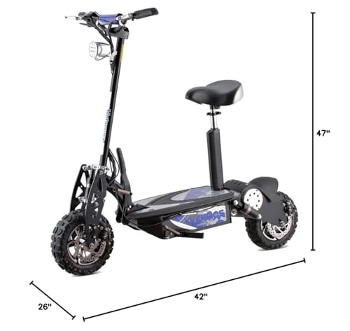 MotoTec Chaos 2000w 60v 15ah Lithium 32 MPH Electric Scooter Folding Frame Seat