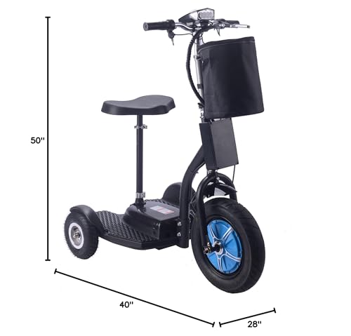 MotoTec Electric Mobility Trike 48v 750w Lithium, Black